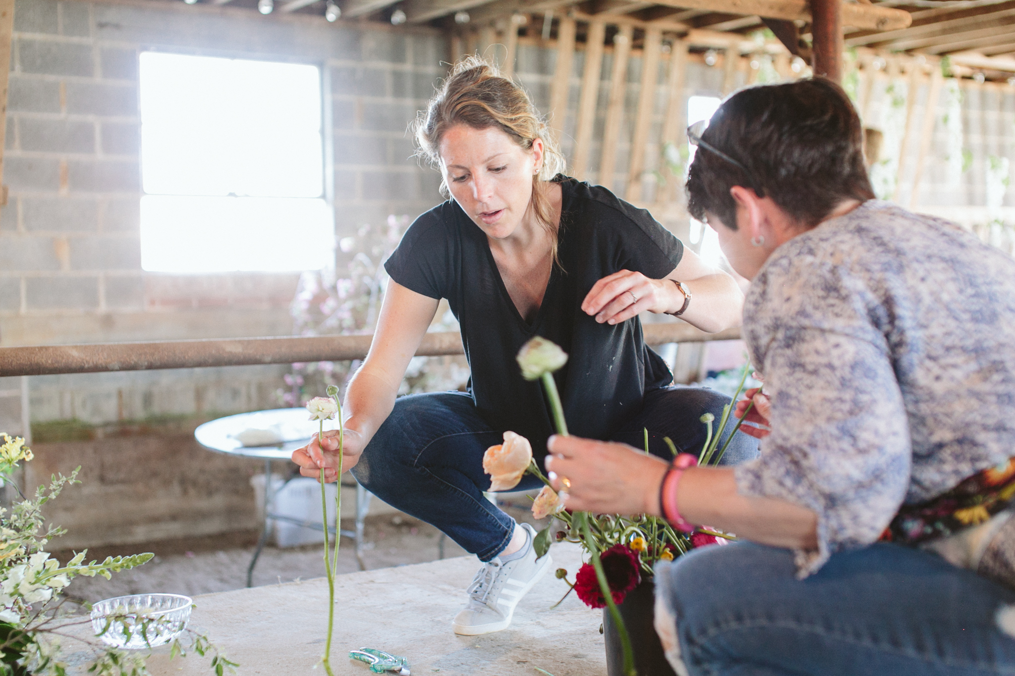  Cynthia Damico of  Design in Bloom  and myself sifting through a bucket to find the most exquisite bloom for the runway. Cynthia and I arrived at Hope Farm simultaneously, gave each other a nod and said, “I think we’re in the right place!”… “Phew - made a friend!”  I thought to myself. 